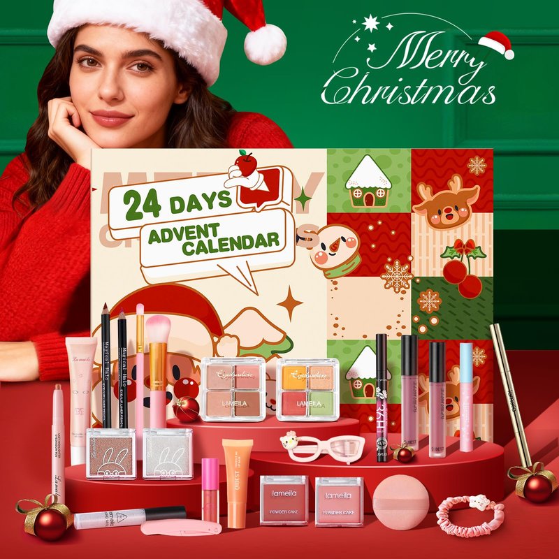 Makeup Advent Calendar 2025 Teen Girls Women, 24 Days Beauty Advent Calendar Christmas Countdown Make up Gift Set, 2025 Xmas Gift Surprise Box Calendar Makeup Set