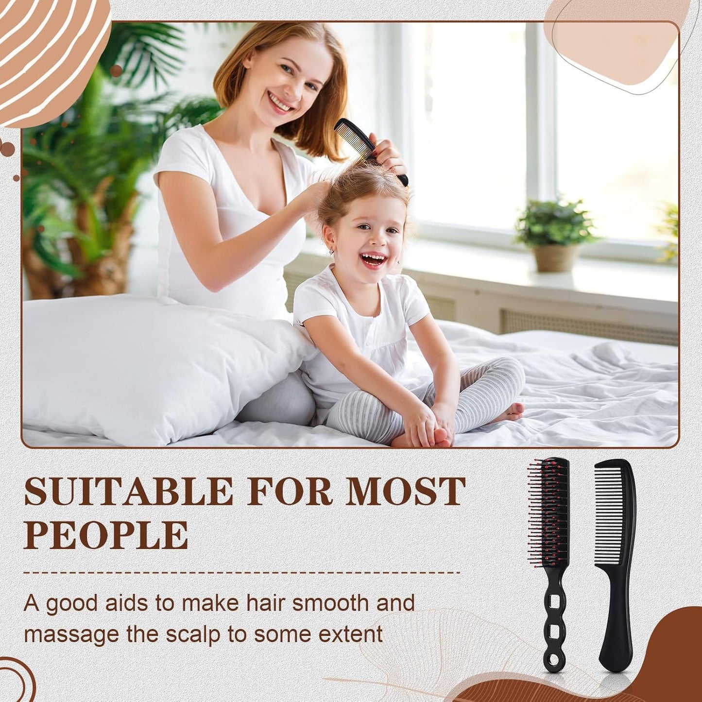 48-Piece Hair Comb Set - Individually Wrapped Brushes for Women | Travel, Hotel, Nursing, Charity (Black)