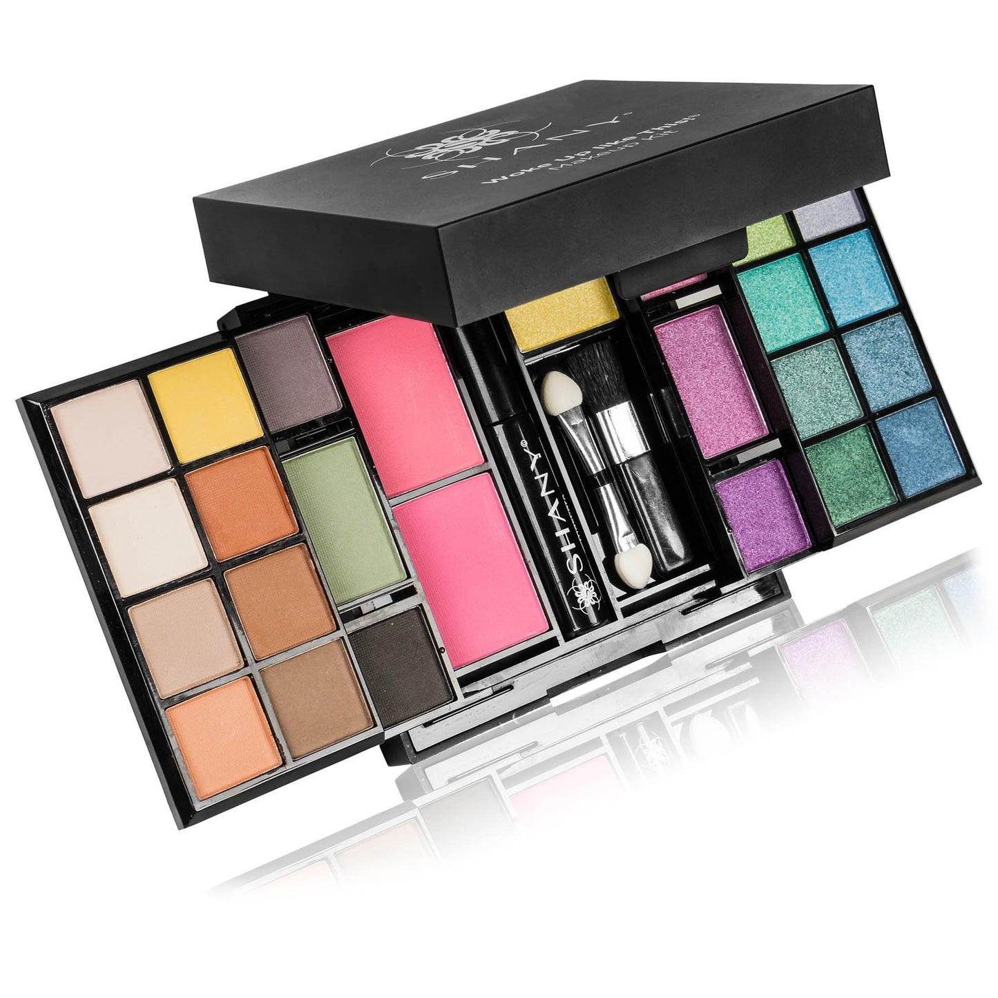 SHANY 'Woke Up Like This' Makeup Kit - Eye Shadows, Blushes, Mascara, and Applicators (Pack of 2)