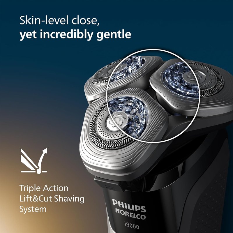 Philips Norelco Shaver i9000 - Wet & Dry Electric Shaver with SenseIQ Technology | Triple Lift & Cut System, Black
