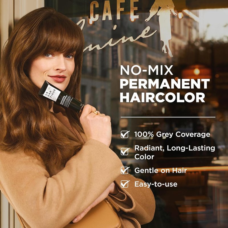 Lazartigue Ammonia-Free Permanent Hair Color | 100% Grey Coverage with Camellia Oil, 2 fl. oz - Ready-to-Use
