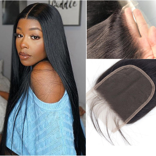 Real HD Lace Frontal Closure Straight Brazilian Virgin Human Hair,13X4 Ear To Ear HD Transparent Invisible Swiss Lace Frontal Pre Plucked with Baby Hair HD Transparent Lace Closure Human Hair