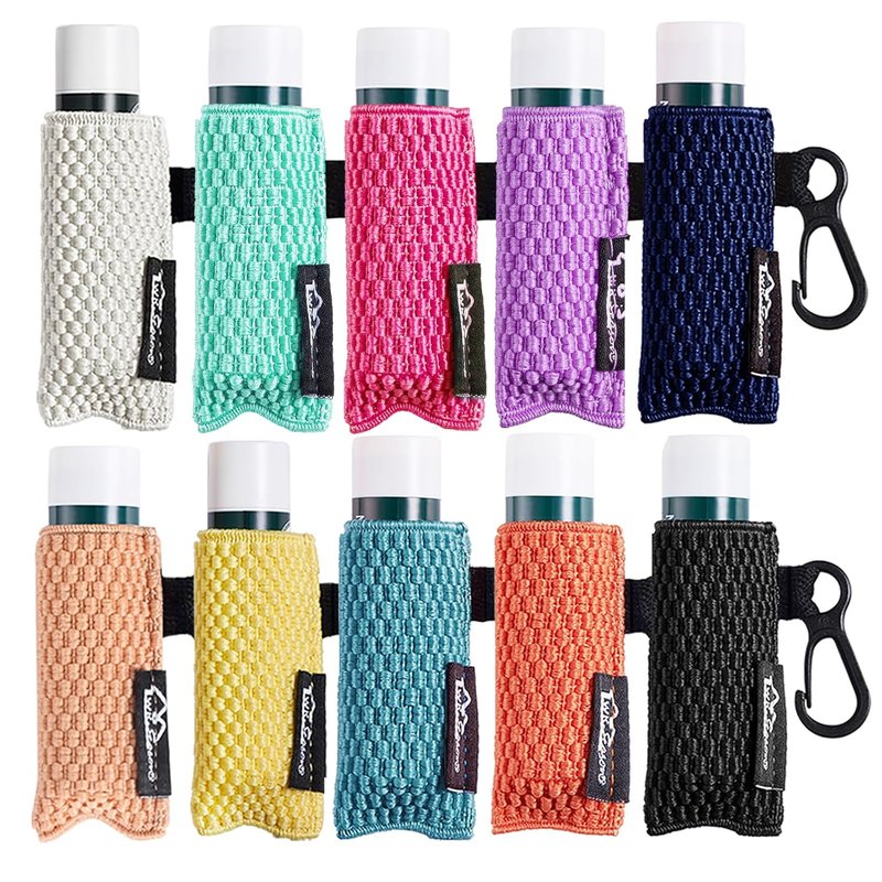 Lip Balm Holder Keychain - 10-Pack Clip-On Chapstick Sleeve | Elastic Lip Gloss Keychain Holder