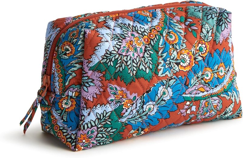 Vera Bradley Women's Medium Cosmetic Bag - Premium Cotton Makeup Organizer