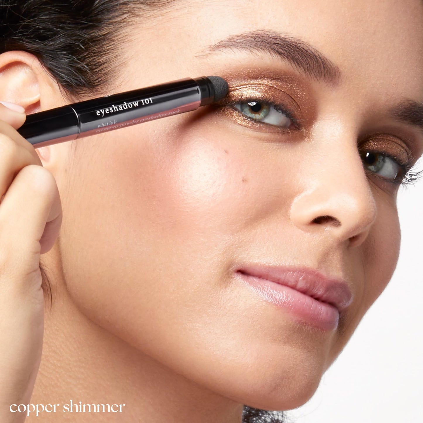 Julep Eyeshadow 101 Cream-to-Powder Waterproof Shadow Stick - Copper Shimmer, Buildable Lengthening Lash Mascara Black,