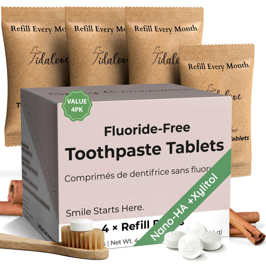 Tidalove Cinnamon Fluoride-Free Toothpaste Tablets, 248 ct nHAp