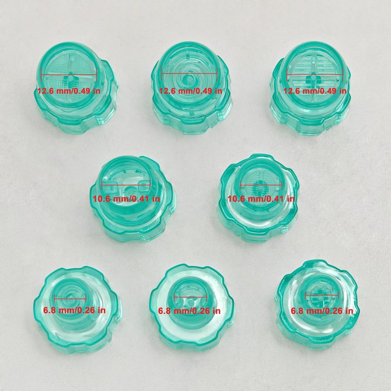 Elitzia 8pcs Professional Vortex Skincare Tip Set Multi-Shape Exfoliating Skin Cleaning Heads for Dermabrasion Machines (Cyan)