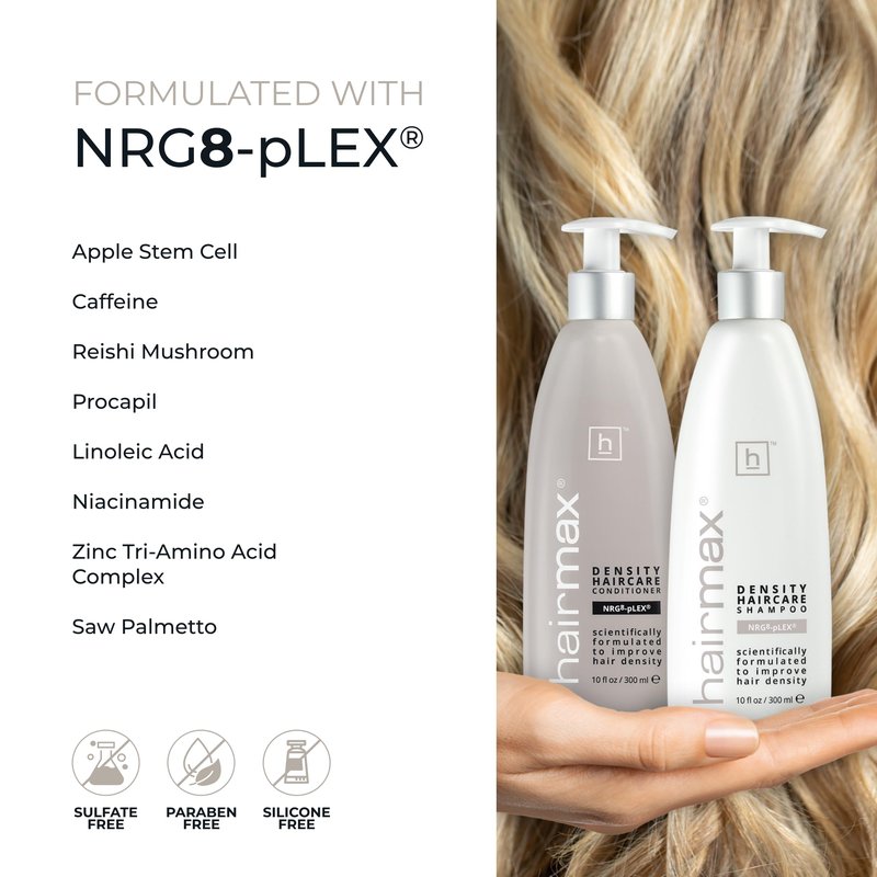 Hairmax Shampoo & Conditioner | Anti Thinning formula | Advanced Hair & Scalp Therapy for Thinning Hair | Cleanses, Hydrates & Strengthens | Sulfate & Paraben-Free | 10 fl oz each