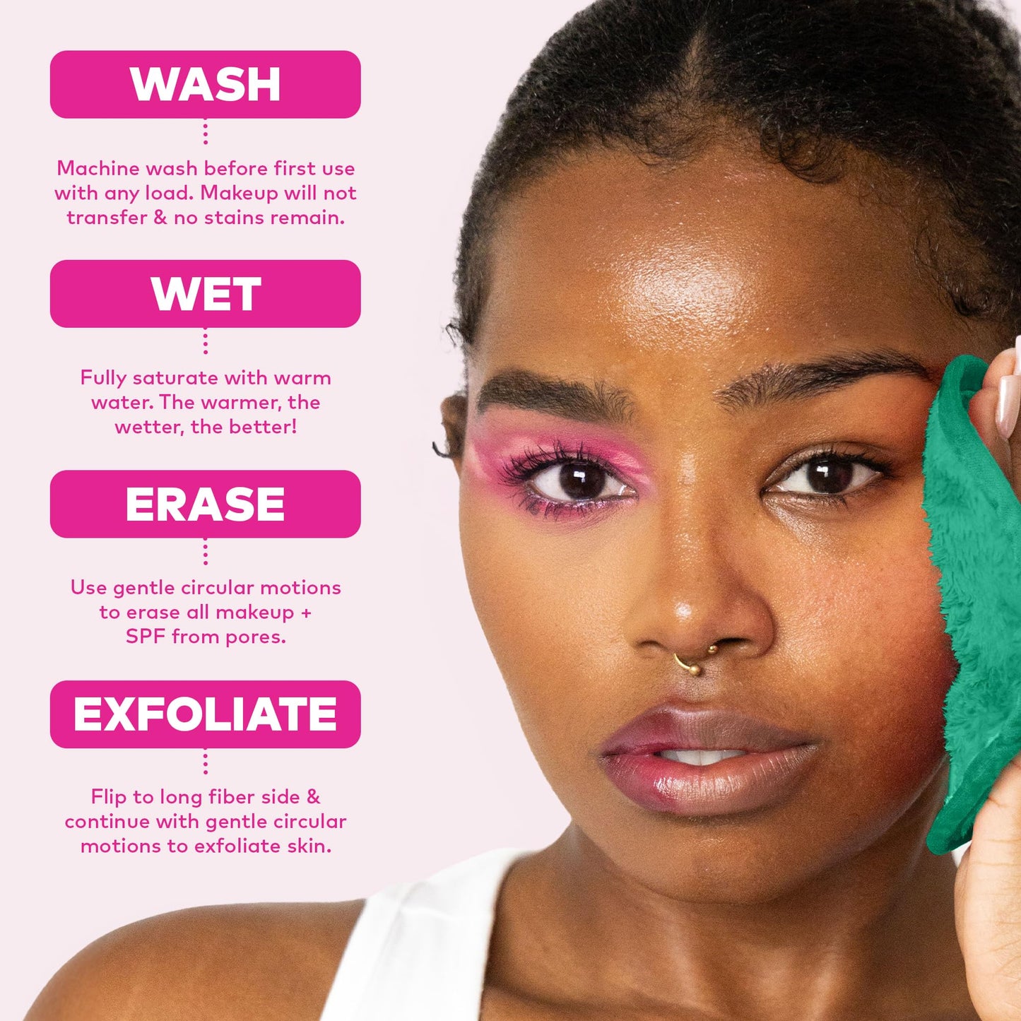 The Original MakeUp Eraser PRO, Effortlessly Remove All Makeup Using Only Water, Including Waterproof Mascara, Eyeliner, Foundation, Lipstick, Sunscreen,and More! Green, 1ct.