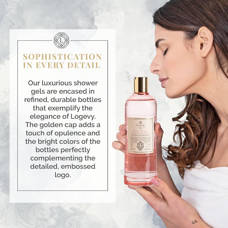 Pepe Rosa Shower Gel - Indulgent Pink Pepper Aroma | Hydrating & Soothing Formula - 500ml