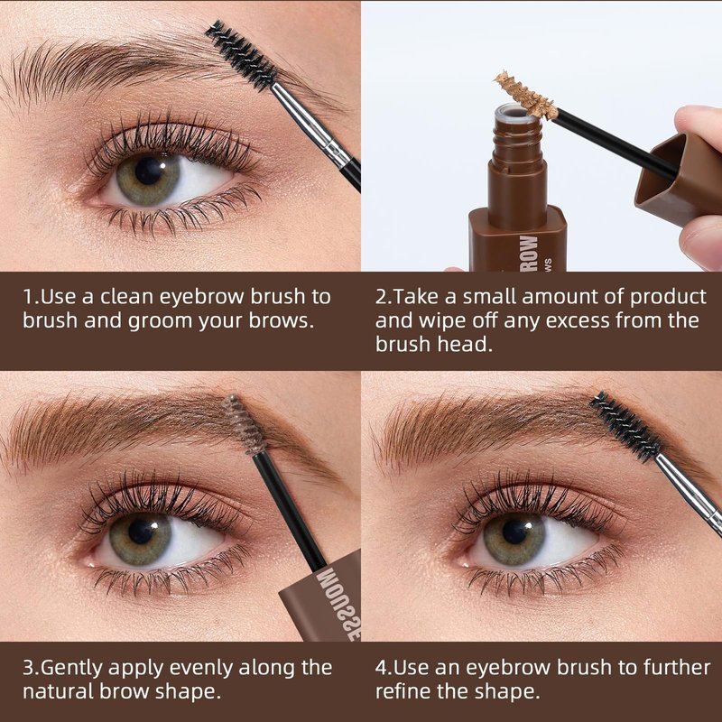 Brow Super Fluff Eyebrow Gel Mousse, Volumizing and Tinted Thickening Eyebrow, Waterproof, Long-Lasting, Easy-to-Use for Soft Full Brows, Black