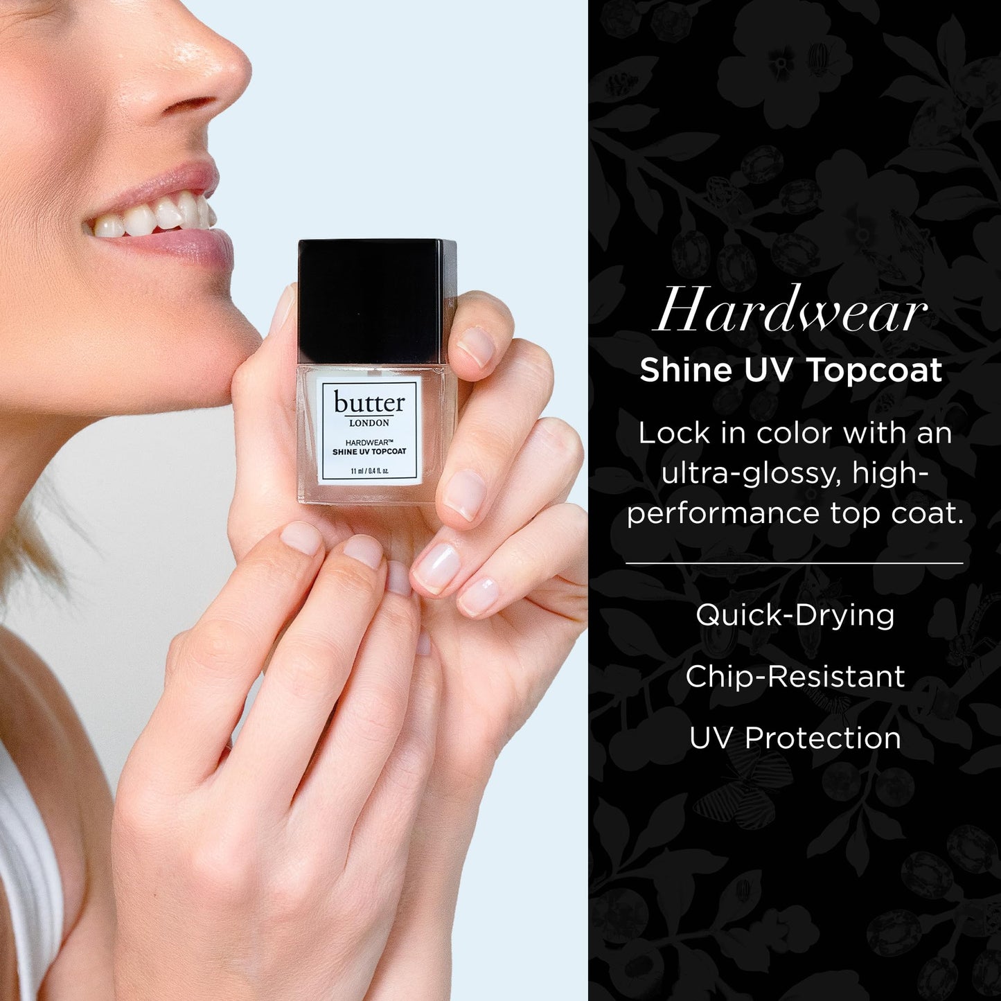 butter LONDON Nail Polish Set - UV Gel-Like Top Coat & Nail Lacquer, (Priming Basecoat)