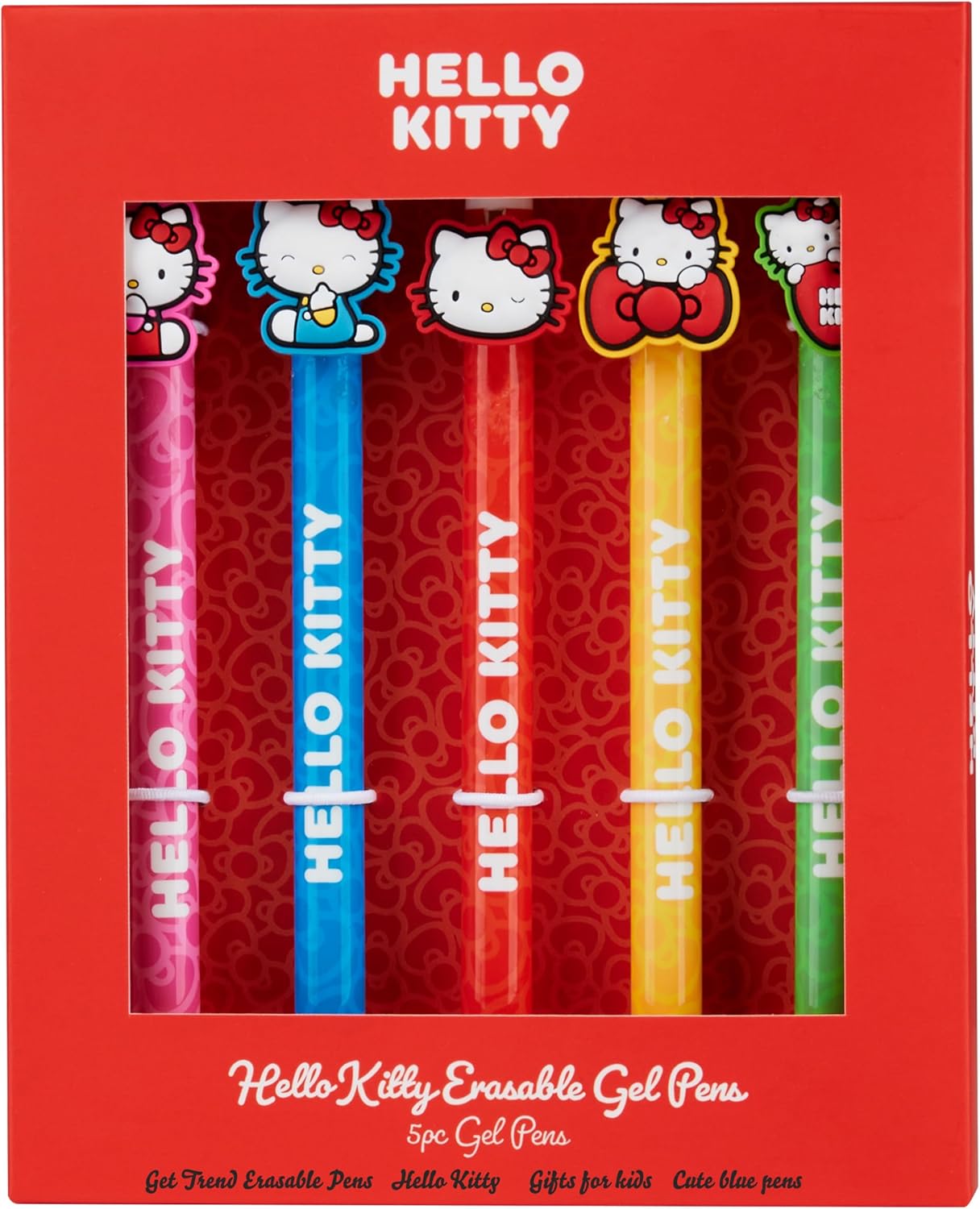 Hello Kitty Erasable Gel Ink Pens Set - 5 Cute Writing Pens for Kids | Kawaii Journaling Supplies