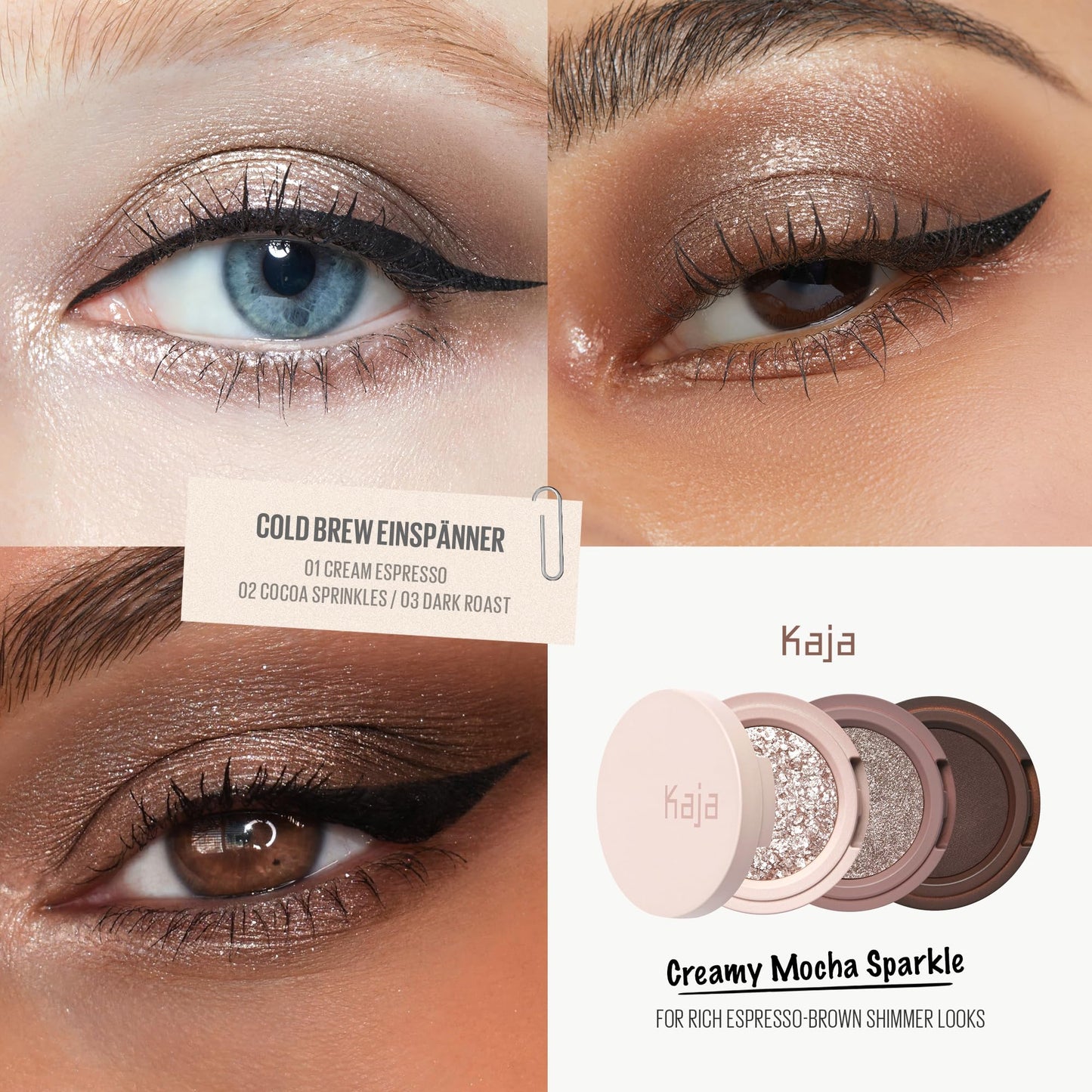Kaja Beauty Bento Collection | Glitter + Shimmer + Matte | 21 Cold Brew Einspänner - Soft Ash Gray | 2019 Best of Beauty Award in Glitter