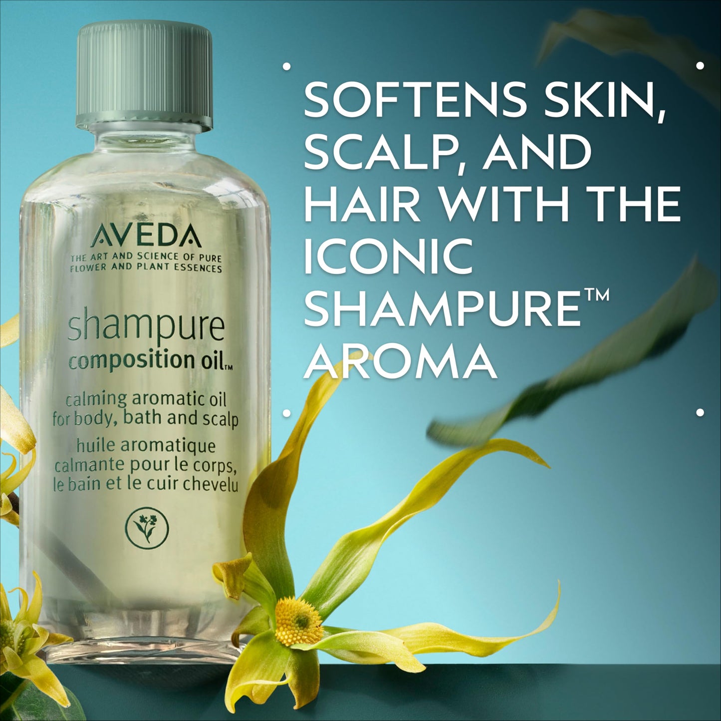 Aveda Shampure Composition Oil | Bath, Body & Scalp | with Meadowfoam Oil & Certified Organic Sunflower | Calming Aroma of Certified Organic Lavender, Petitgrain, Ylang Ylang, 1.7 Fl Oz