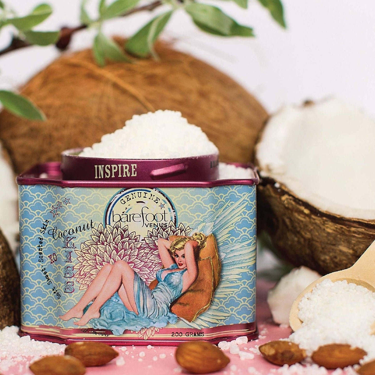 Barefoot Venus bath Soak, Hand Cream & Argan Oil Body Care Gift Set (coconut Kiss)