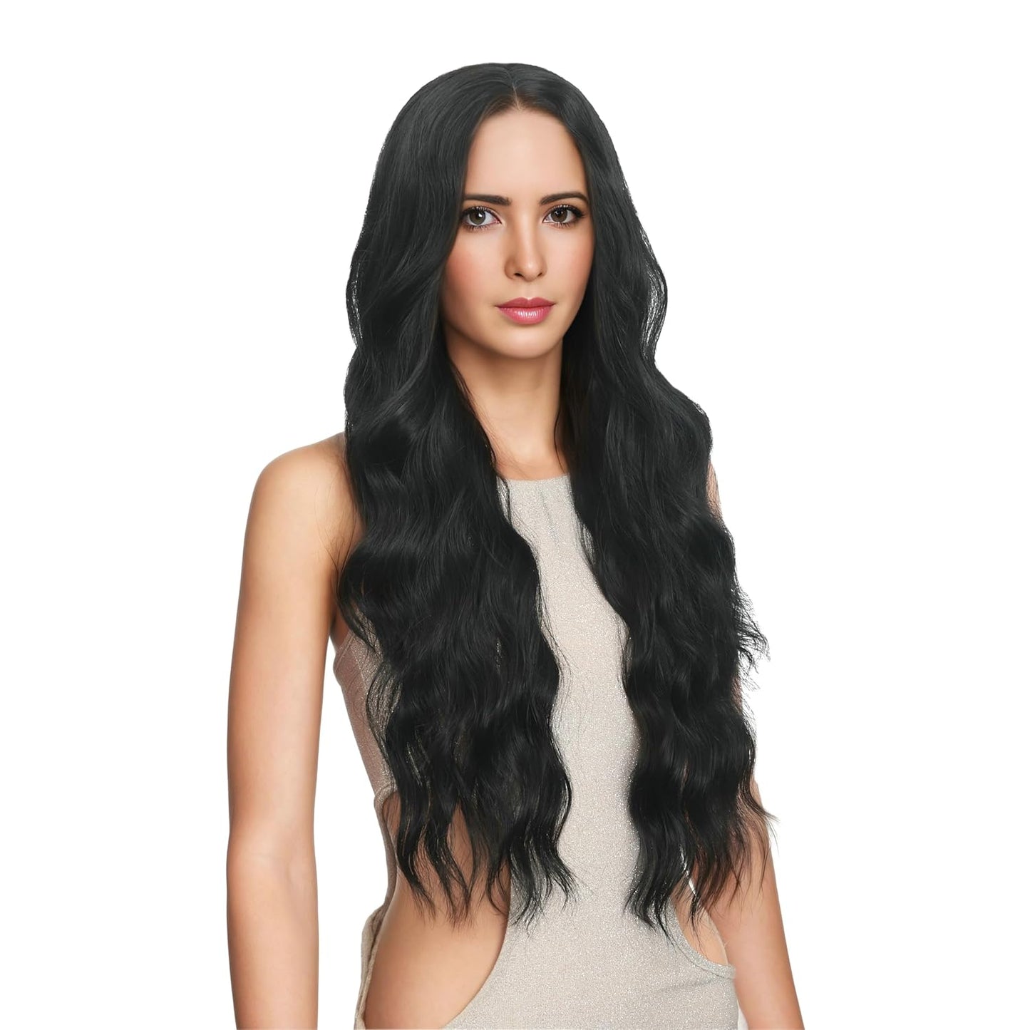 Long Wavy Wig - 30 Inch Black HD Lace Front Synthetic Hair for Women | Versatile Styles for Daily Wear & Cosplay
