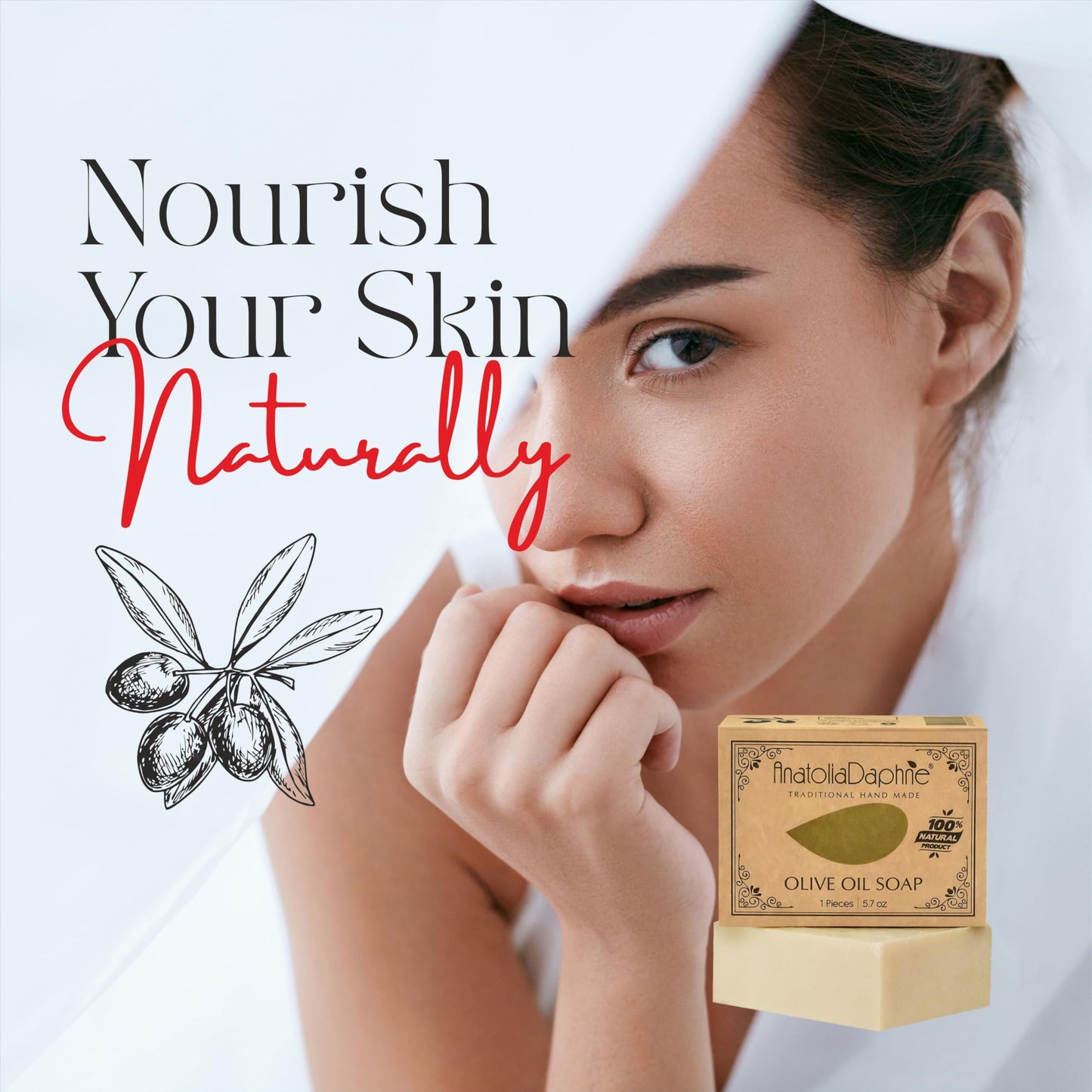 Olive Oil Soap Bar - Handmade 100% Pure Natural & Vegan - 5.3 oz Each Bar (9 Bars)