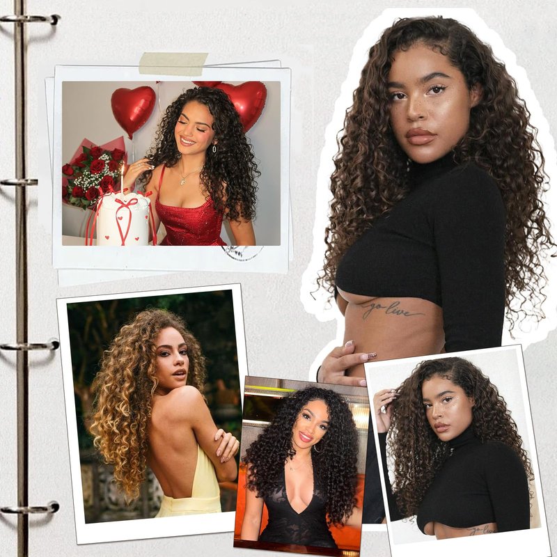 forfeels Ombre Brown Mixed Blonde Highlight Synthetic Lace Front Wig 24 Inches 13x4 HD Long Curly Wavy Lace Front Wigs for Women Daily Party Use