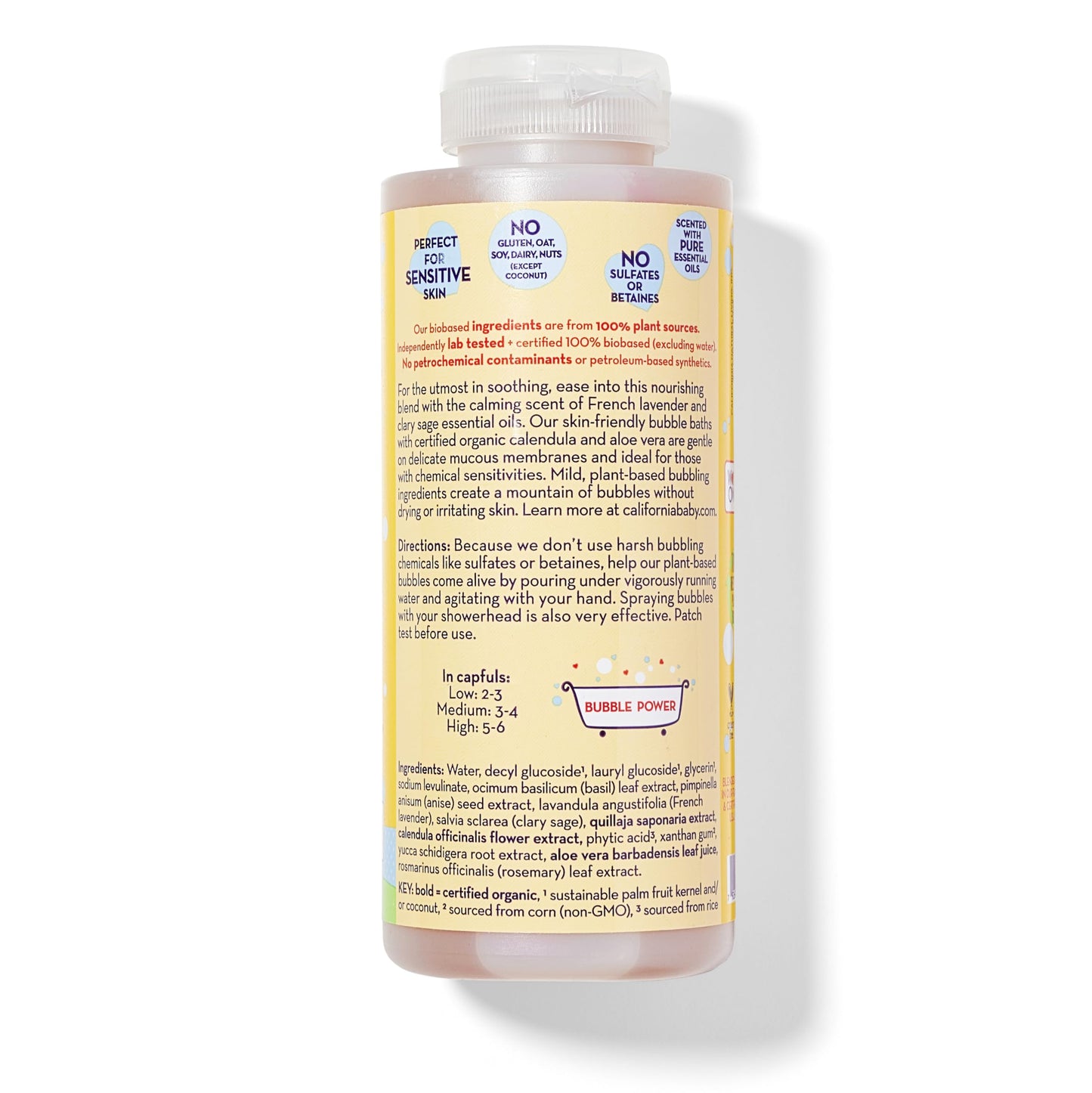 California Baby Calendula Bubble Bath | 100% Plant-Based Kids Bubble Bath | Soothing Lavender Baby Bubble Bath | Free Bubble Wand | 384 mL / 13oz