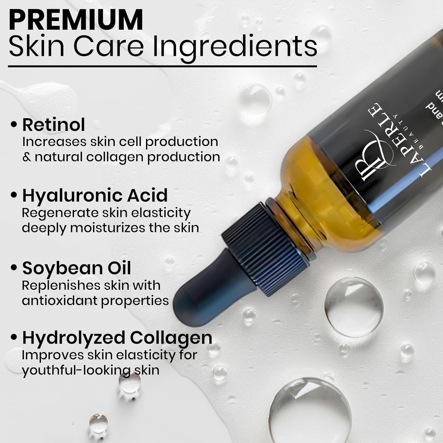 Collagen & Retinol Serum with Hyaluronic Acid - Anti-Aging Formula | 1 fl oz | Paraben-Free, Cruelty-Free