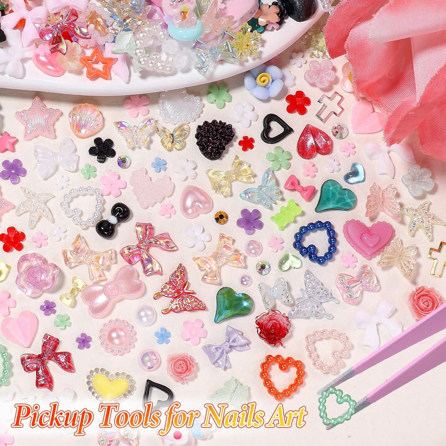 3D Nail Charms and Gems, Assorted Styles Acrylic Nail Art Charms