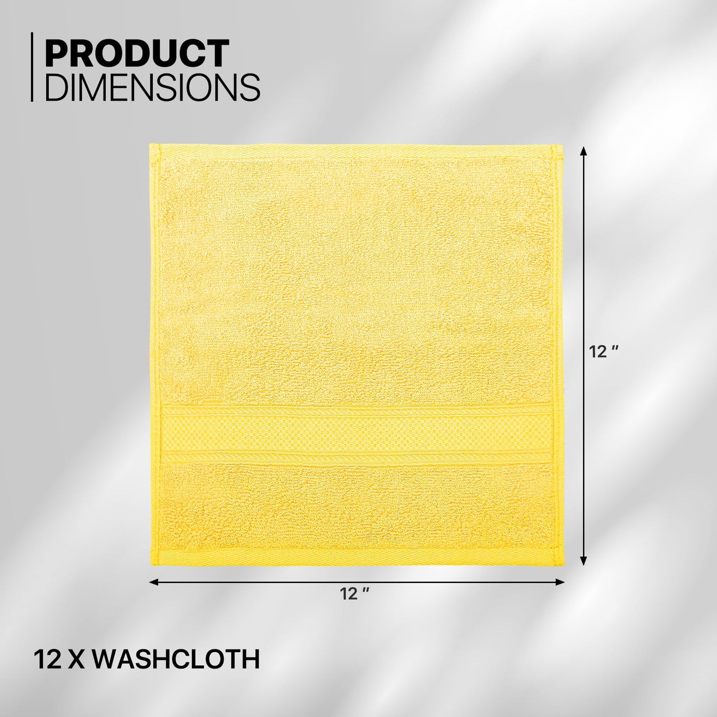 MoNiBloom 12-Piece 100% Cotton Face Wash Cloth Set for Bathroom Home Hotel Spa Gym Yoga Shower Highly Absorbent Ultra Soft Quick-Dry (Lemon Yellow)