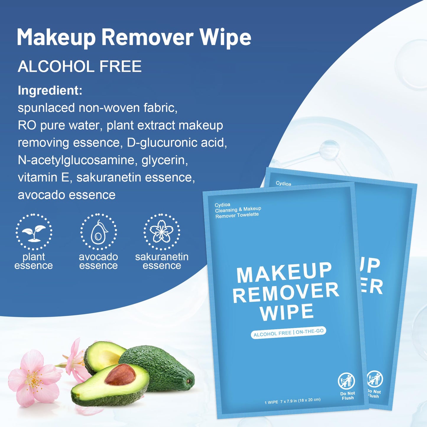 200 Count Makeup Remover Wipes Individually Wrapped, Travel Individual Wet Wipes Bulk, Gentle Cleansing for Face Mascara Lipstick, Single Makeup Removing Wet Wipes