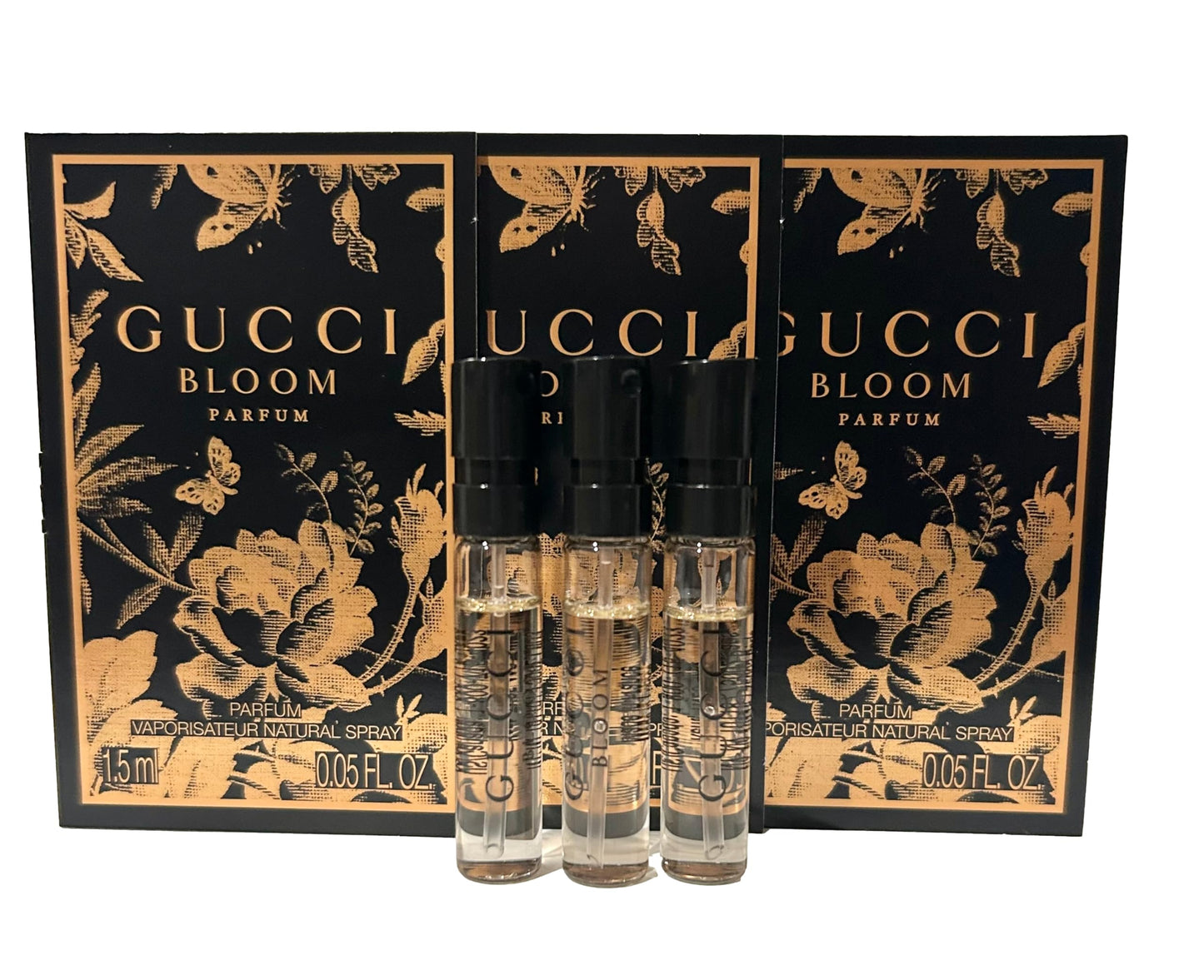 Gucci BLOOM PARFUM Sample Perfume Women Spray 1.5 ml / 0.05 oz - set of 3 (5965)
