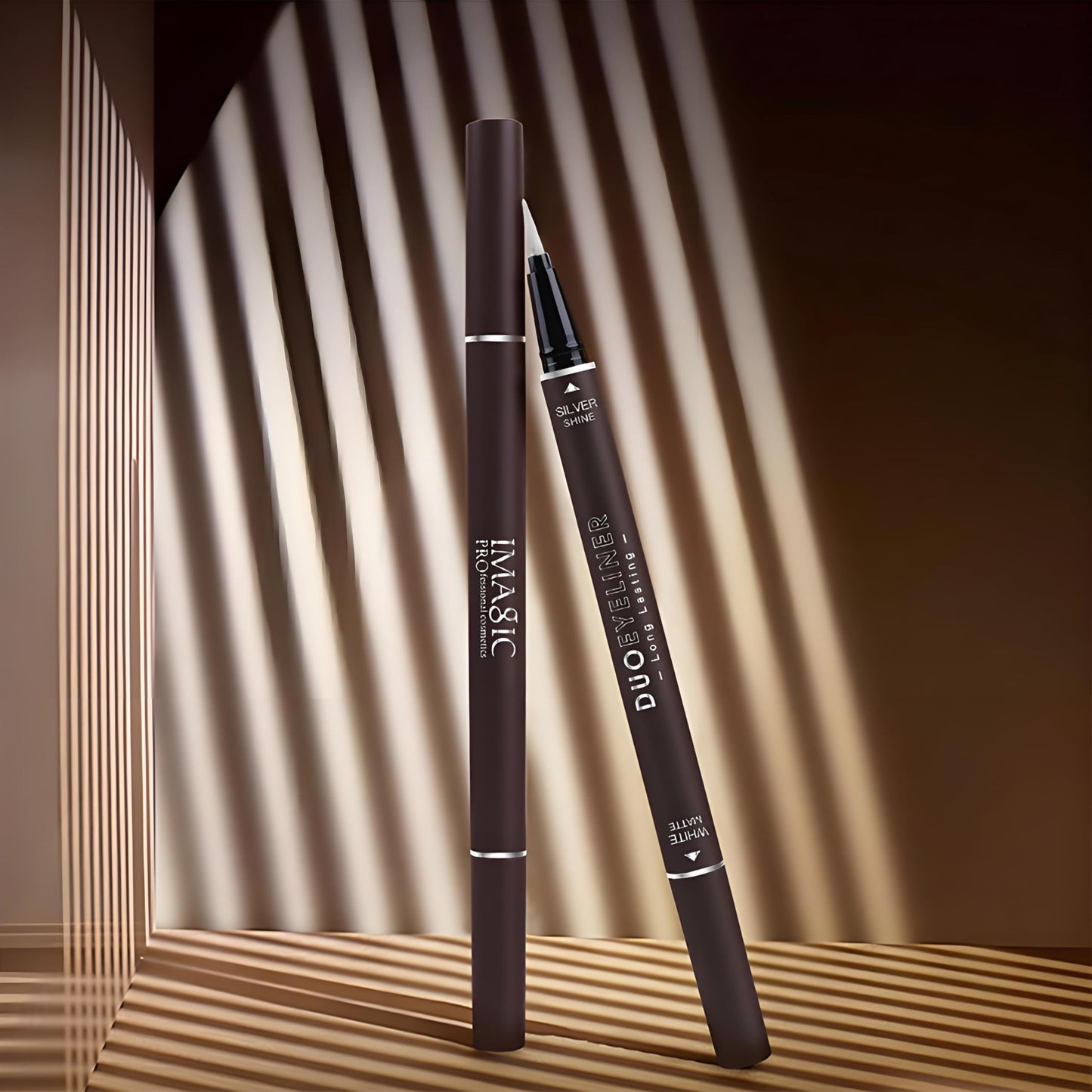 Wismee Double Head Eyeliner Pen, Waterproof Liquid Eyeliner, Long-Lasting, High-Pigmented Liner, Vegan & Cruelty-Free, White & Silver