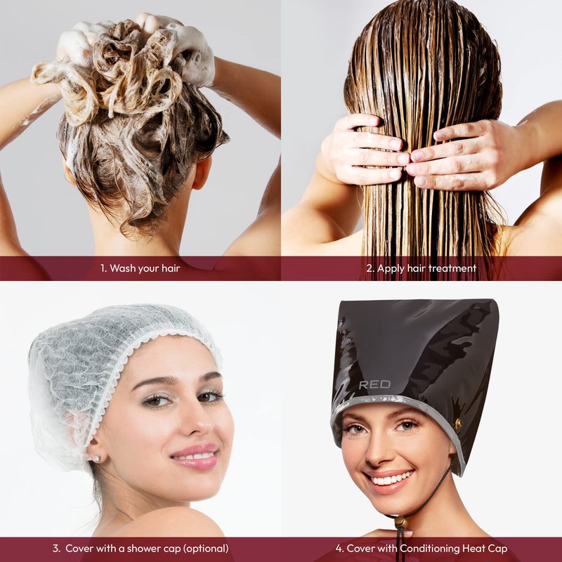 RED by Kiss Conditioning Heat Cap - Deep Conditioning and Hair Repair Treatment at Home for All Hair Types