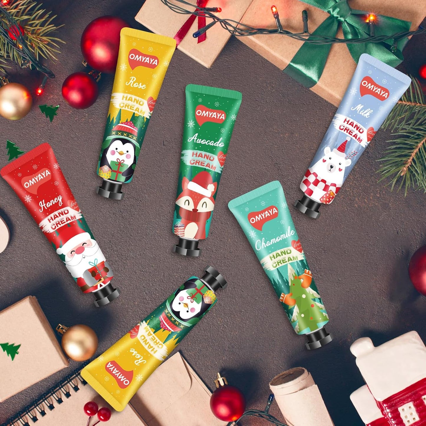 Christmas Hand Cream Gift Set - 70 Pack Mini Lotion for Dry Hands | Perfect Stocking Stuffers for Women & Coworkers