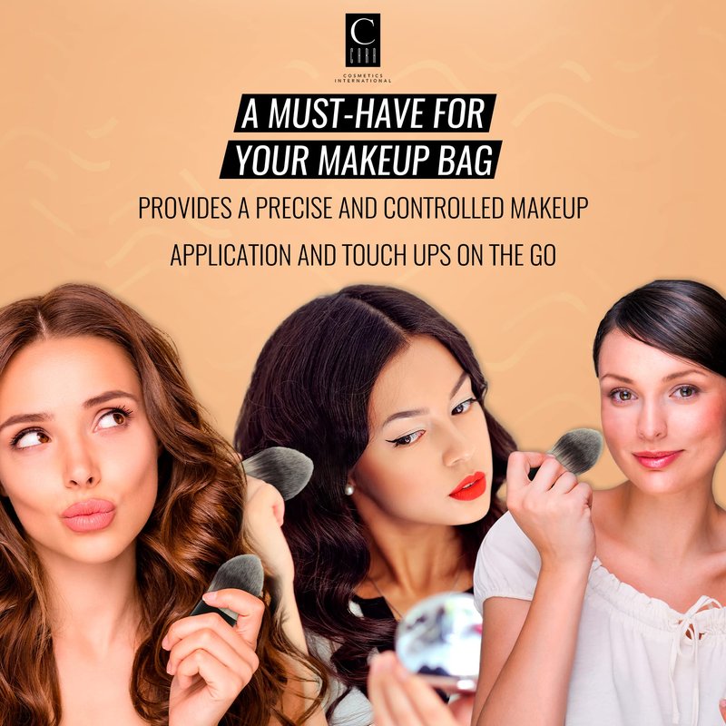 CARA Cosmetics Kabuki Brush #17 - Compact Makeup Face Brush, Blending Brush for Loose Powder, Blush, Foundation. Bronzer & Liquid Makeup, Seamless Retractable Blush Brush, Flawless Travel Makeup Brush