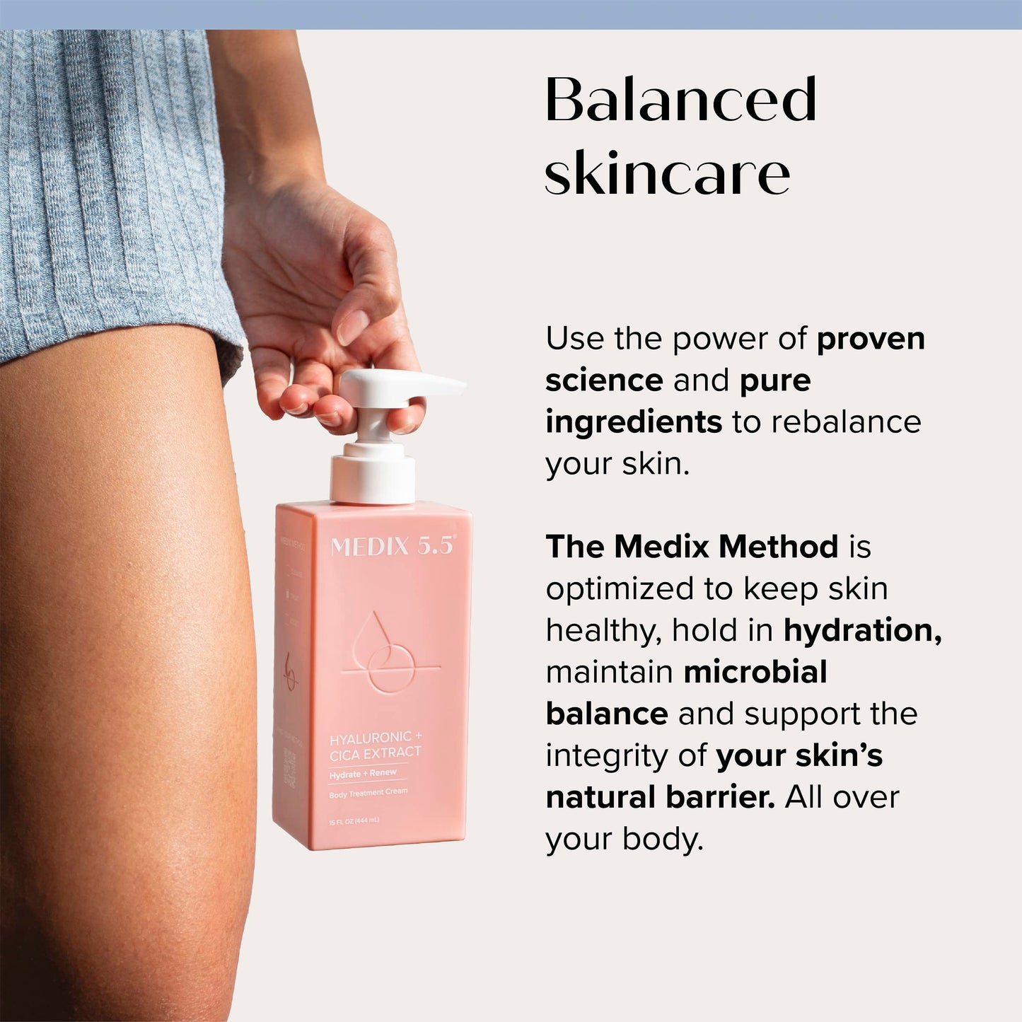 Medix 5.5 Hyaluronic Acid Hydrating Body Treatment Cream + Glycolic Acid Exfoliating Body Wash Set