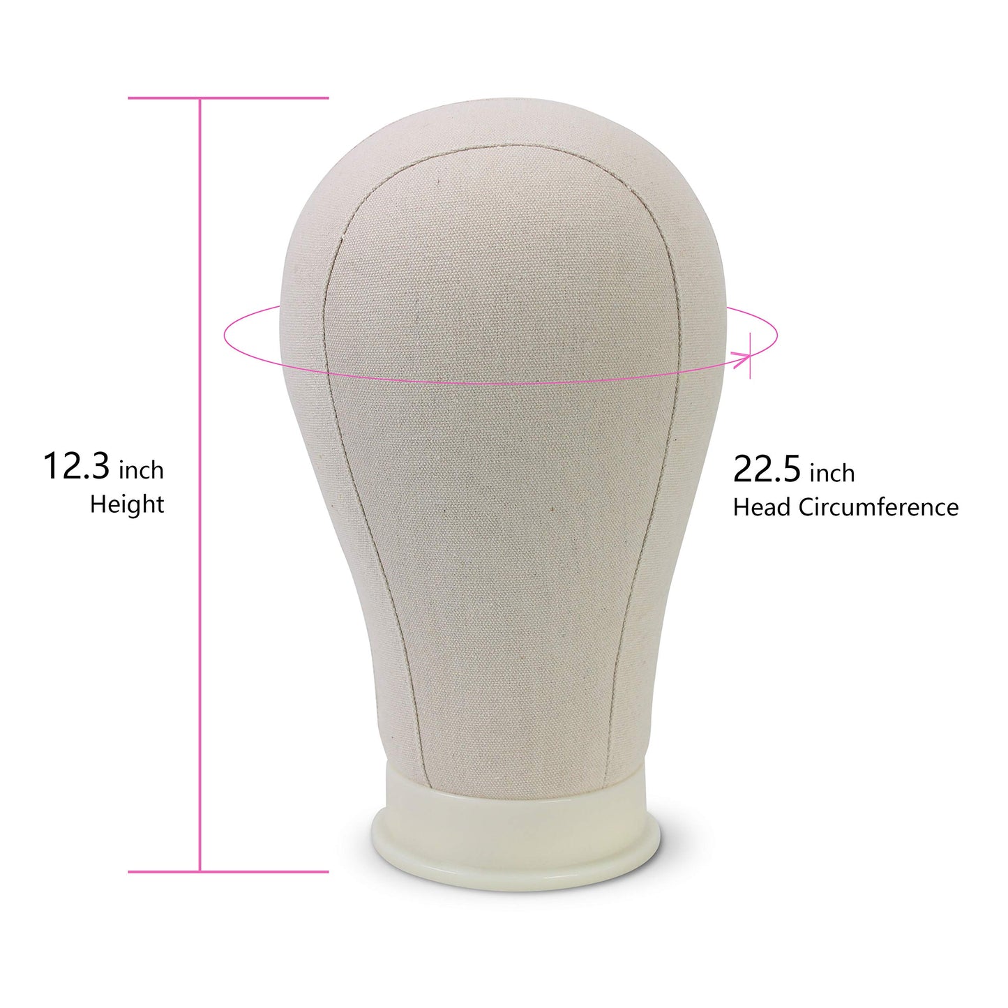 EERYA 22.5 Inch Wig Head Stand Set for Wig Making Display Styling Training Poly Canvas Block Head with Mount Hole Mannequin Manikin Head Stand( 22.5 Inch)