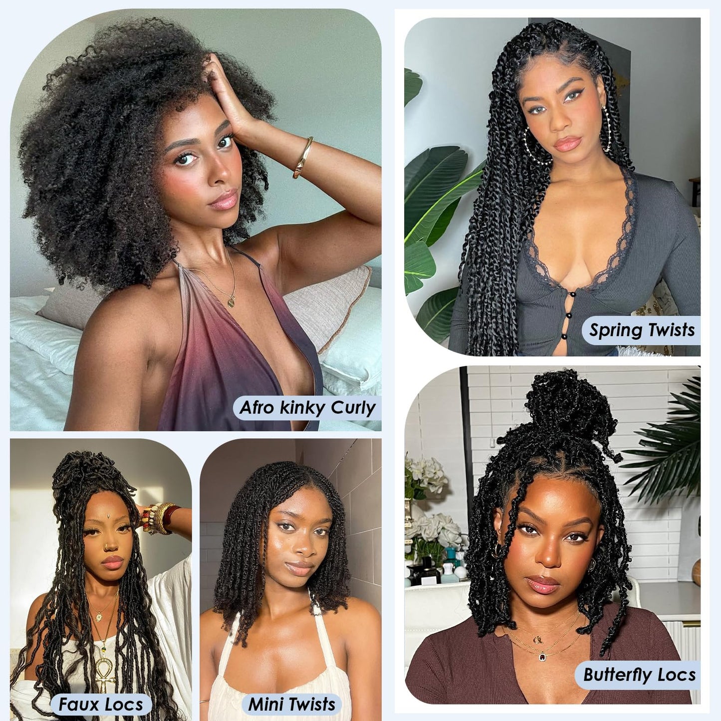 Afro Kinkys Bulk Human Hair,16 Inch 50g/Pack Afro Kinky-Curly Human Hair Bulk for Mini Twist,4C Chocolate Brown Bulk Human Braiding Hair For Micro,Crochet,Repair, Dreadlocks,Locs Extensions #4