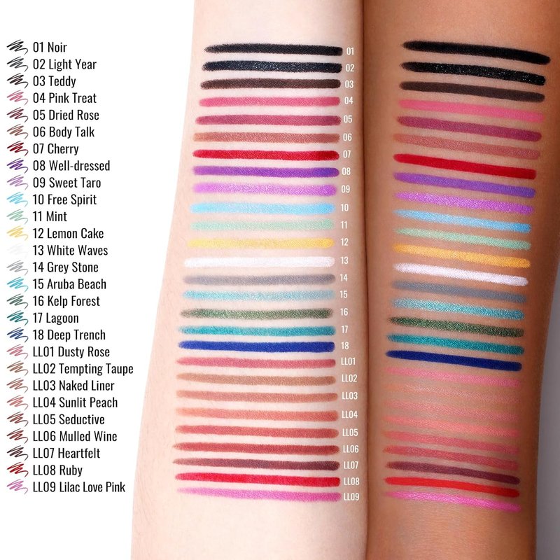 Black Eyeliner Pencil - Waterproof Smudge-Proof Retractable Eye Liner for Precision Application | Vegan & Cruelty-Free, 01 Noir