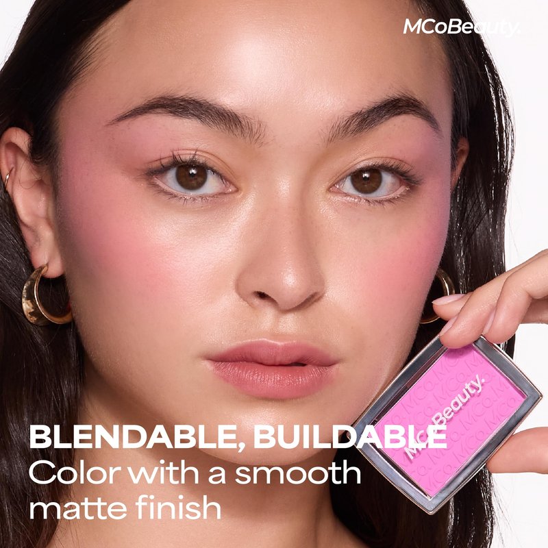 MCoBeauty Glow Up pH Powder Blush - Peach - Color Activated Soft Matte Blusher for Cheeks - Blendable, Buildable & Long Wearing Face Makeup - Natural Finish - Vegan & Cruelty Free