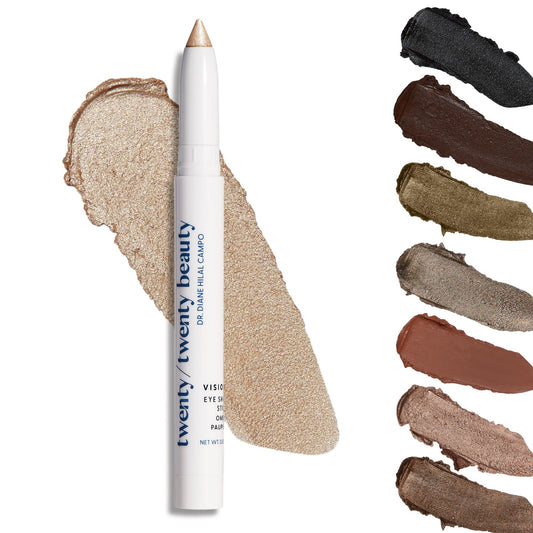 twenty/twenty beauty Visionary Eye Shadow Stick – Shimmer Cream Eye Shadow Pencil - Safe for Sensitive Eyes - Ophthalmologist Developed – Vegan, Cruelty-Free, Clean Ingredients (Starry Eyed)