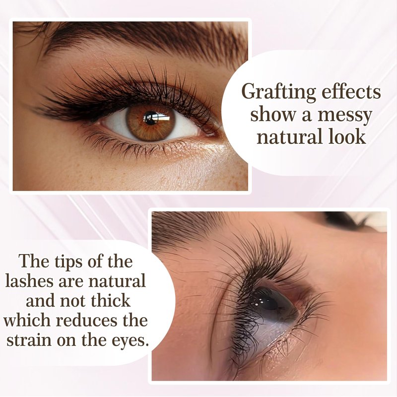 CoMango Fox EyeLashes Extension 2D Fans Flying YY Lashes Y Shaped Wispy Lashes Foxy YY Lashes Mink Premade Lash Fans C/D Curly Natural Fluffy Handmade Individual Eyelash Fans(Black,2D-C-mix8-13mm)