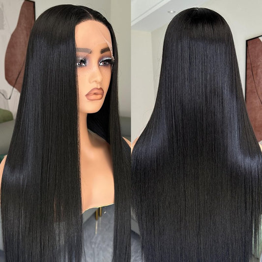 BLL Pink Wig Synthetic Lace Front Wig Pre Plucked Straight Glueless Wigs 30 Inch T-Part Lace Cosplay Wigs For Women (Pink, 30 Inch)