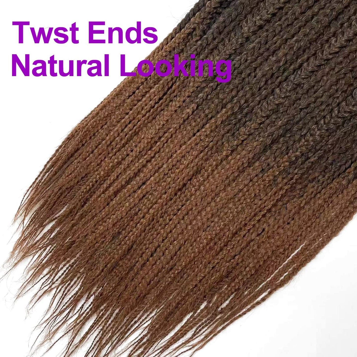1B/30 Goddess Box Braid Crochet Hair 24 Inch T30 Ombre Brown Crochet Box Braids Pre Looped braid Hair for Black Women Soft 6 Packs 144 Strands Chicmoi (T30, 24 inch 6 pack)