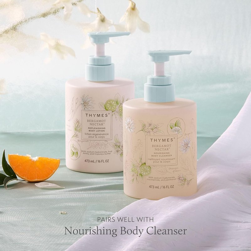 Thymes Replenishing Body Lotion - Moisturizing Lotion for Dry Skin | Bergamot Nectar, 16 fl oz