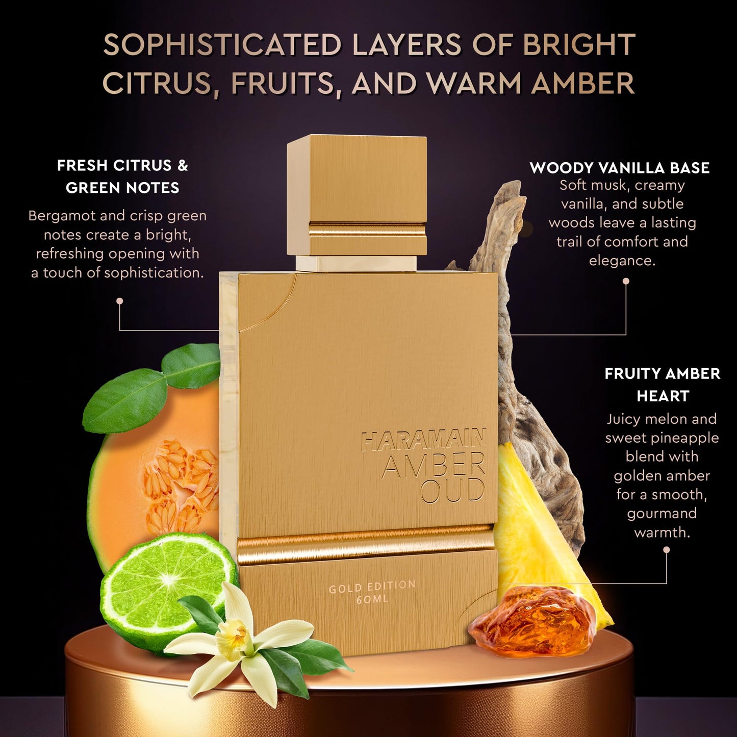 Al Haramain Amber Oud Gold Edition Eau De Parfum Spray 60ml + ATOMIZER – Unisex Perfume Arabian Perfumes for Women & Men – Long-Lasting Sweet Fragrance Arabic Cologne – Men & Women's Gift (2 oz.)