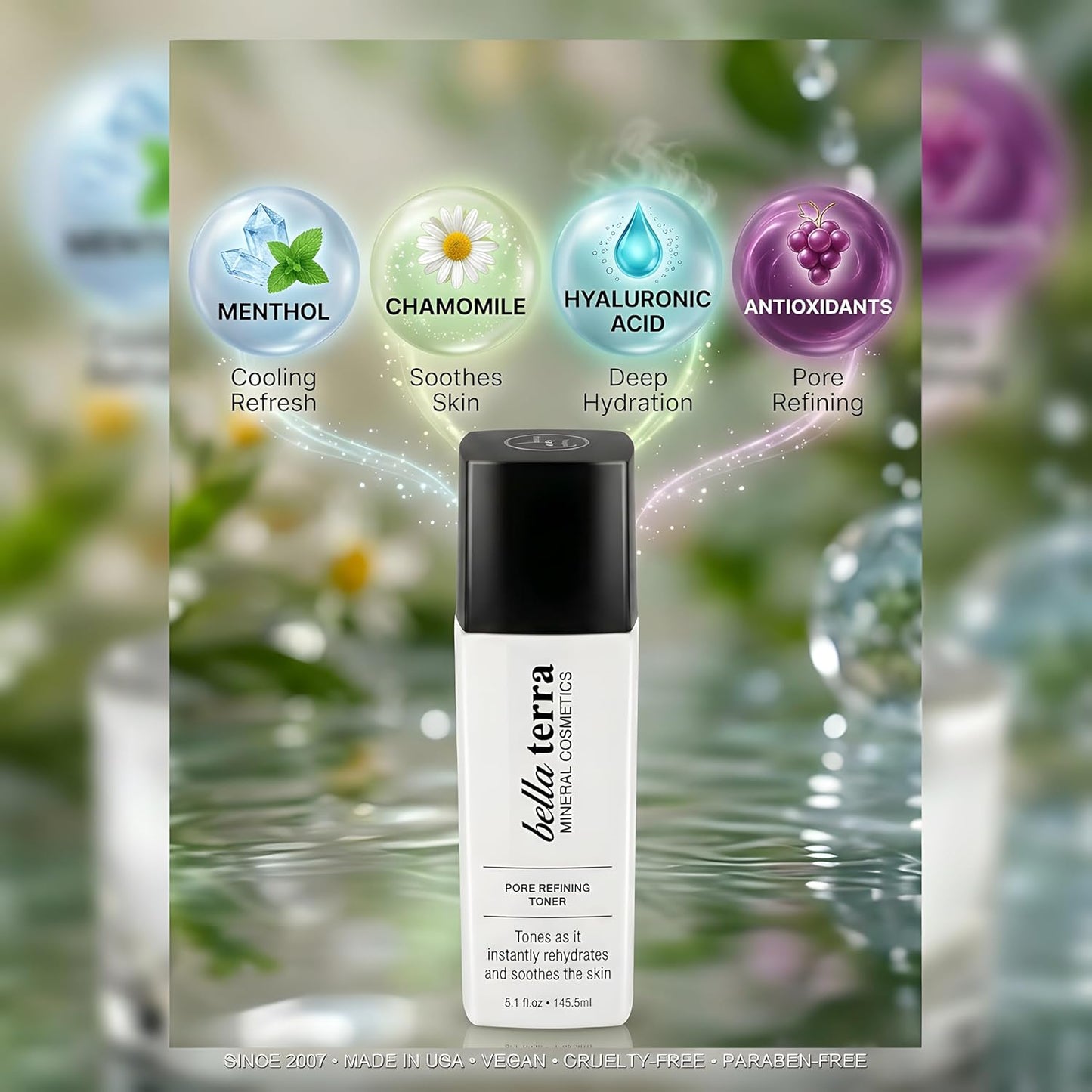 Bellaterra Cosmetics Toner - Hydrating Astringent with Salicylic Acid & Coconut Water | Pore-Refining for All Skin Types
