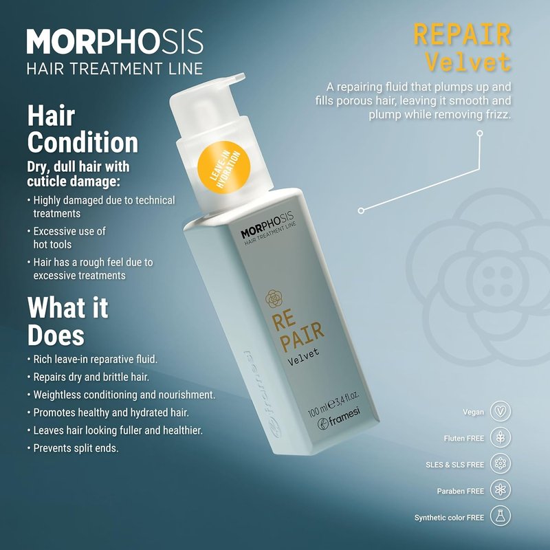 Framesi Morphosis Leave-In Conditioner - Moisturizing & Strengthening Hair Care | 3.4 fl oz, Color Safe