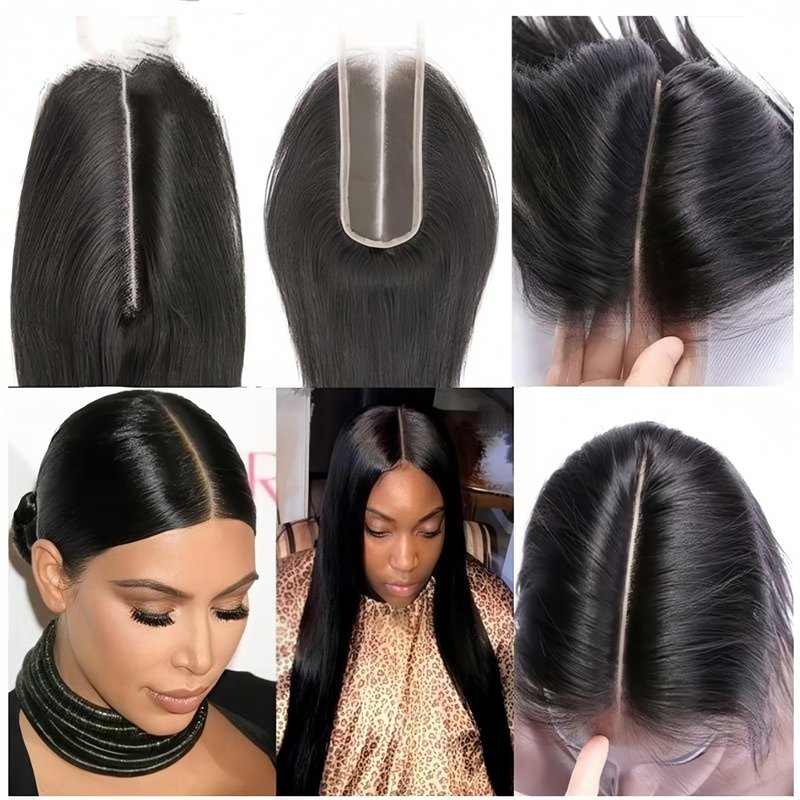 Braizilian 2x6 HD Lace Closure Straight Human Hair Deep Middle Part 2x6 Closure with Baby Hair (14 inch)