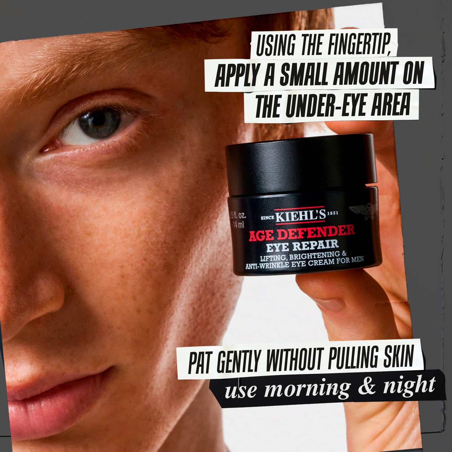 Kiehl's Age Defender Eye Repair, Men's Anti-Aging Eye Cream, Reduces Dark Circles, Wrinkles and Puffiness while Firming Skin, Minimizes Crow's Feet and Under-Eye Wrinkles, Fragrance and Paraben Free