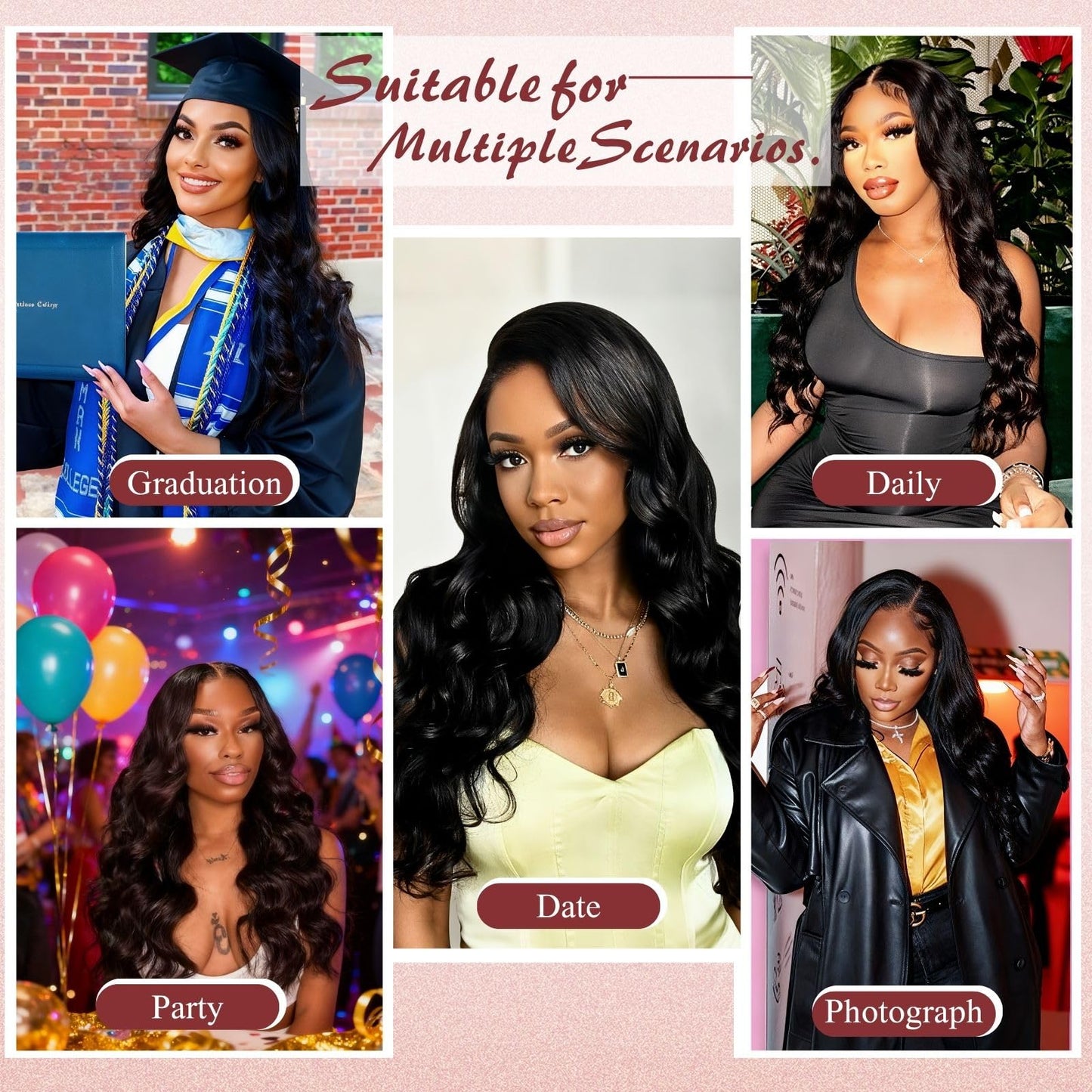 13x4 Lace Frontal Body Wave 16 Inch Ear to Ear HD Lace Frontal Unprocessed Brazilian Virgin Human Hair Frontals Free Part 150% Density Hair Extensions Pre Plucked Natural Color