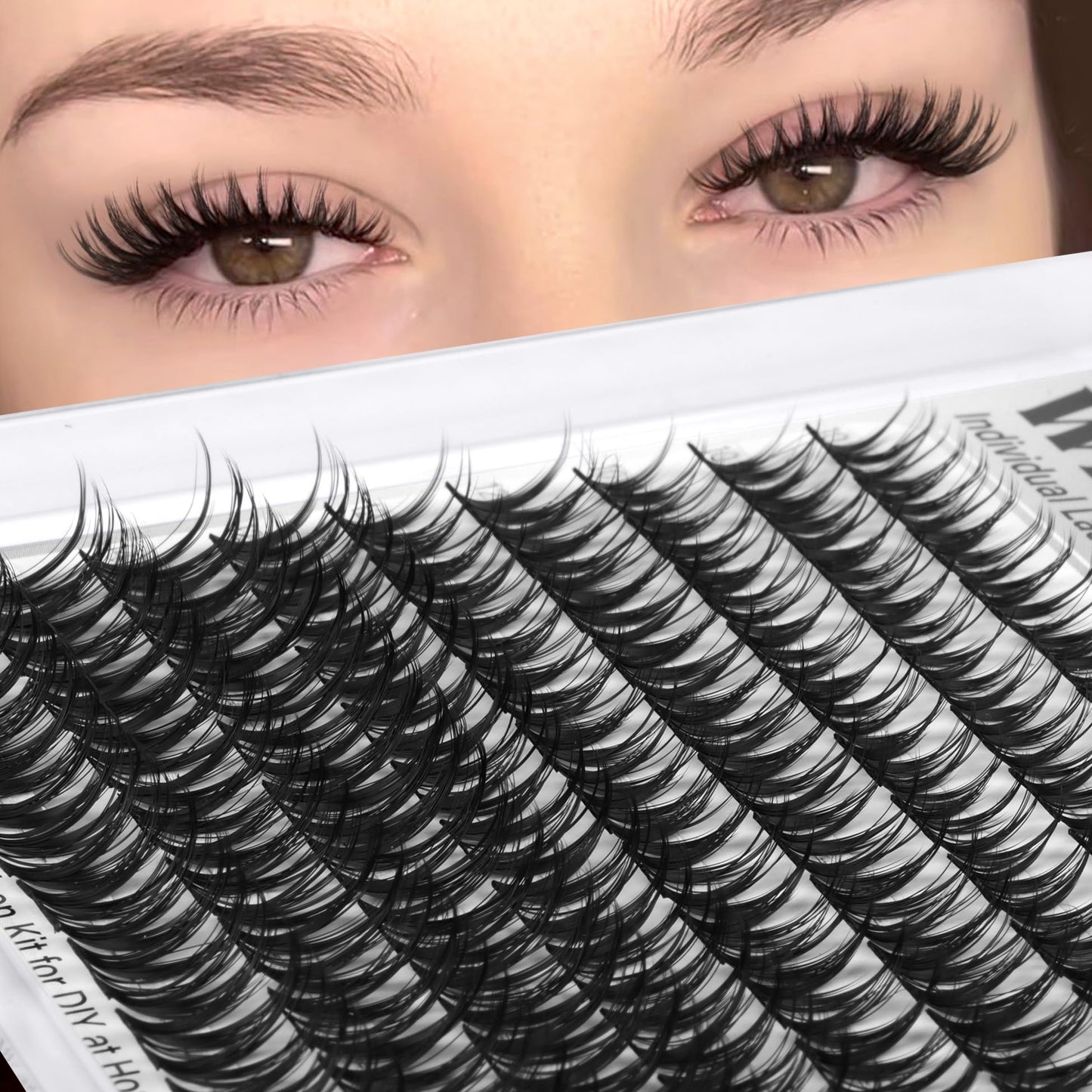 wiwoseo Flora Lash Clusters 10-14mm Flaunt Lash Clusters D Curl Short Lashes Clusters Wispy Individual Lashes Flaunt Lashes Clusters Short Eyelash Clusters Natural Lashes Cluster for Daily Makeup